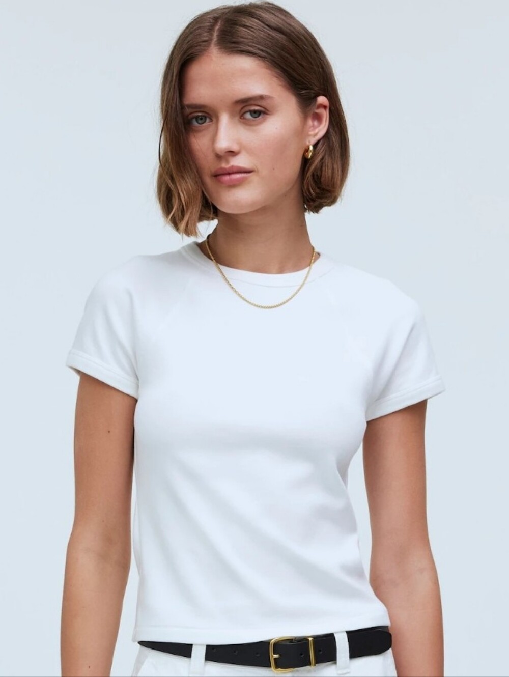 Madewell White Raglan-Sleeve Baby Tee Small